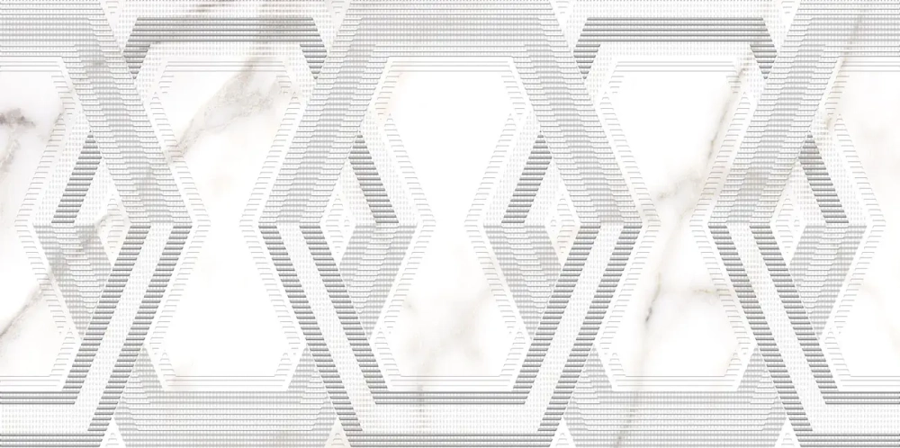 Декоративная плитка ALMA Ceramica DWU09GRG017 Grigio 50x24.9 серая / белая глянцевая под камень / с орнаментом