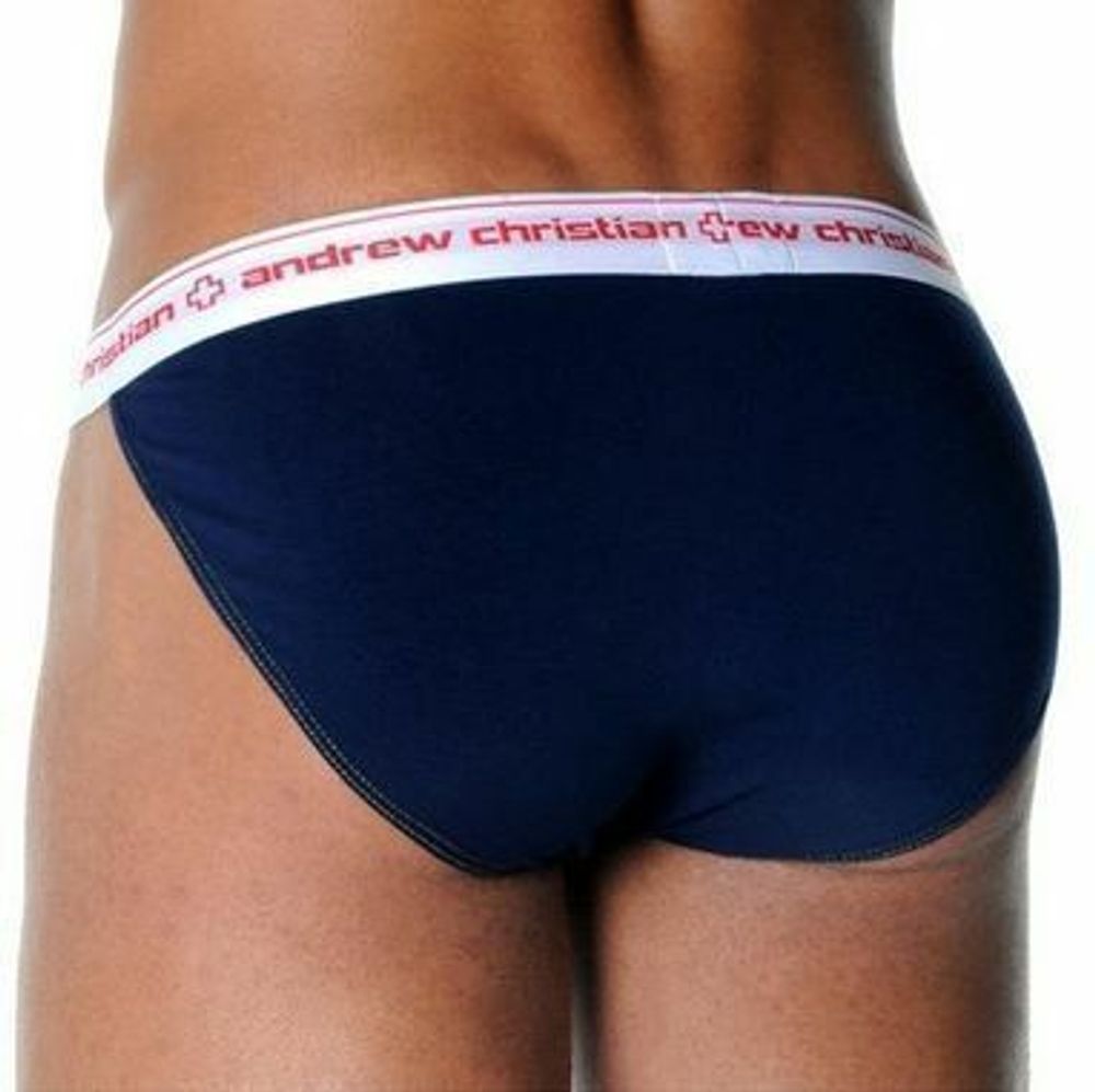 Мужские трусы брифы темно-синие Andrew Christian Almost Naked Extreme Brief Navy