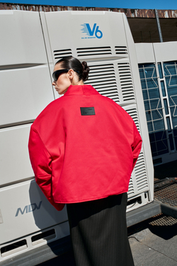 Куртка двустороняя TULUP white/red (джинса)
