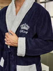 Халат мужской KING без капюшона Синий "Polens"