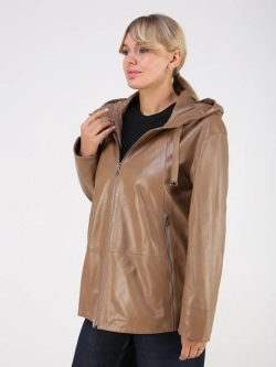 Кожаная куртка демисезонная с капюшоном