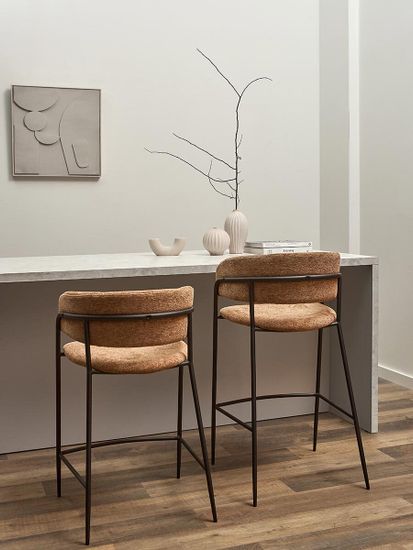 Стул барный helning, мягкий шенилл, светло-коричневый