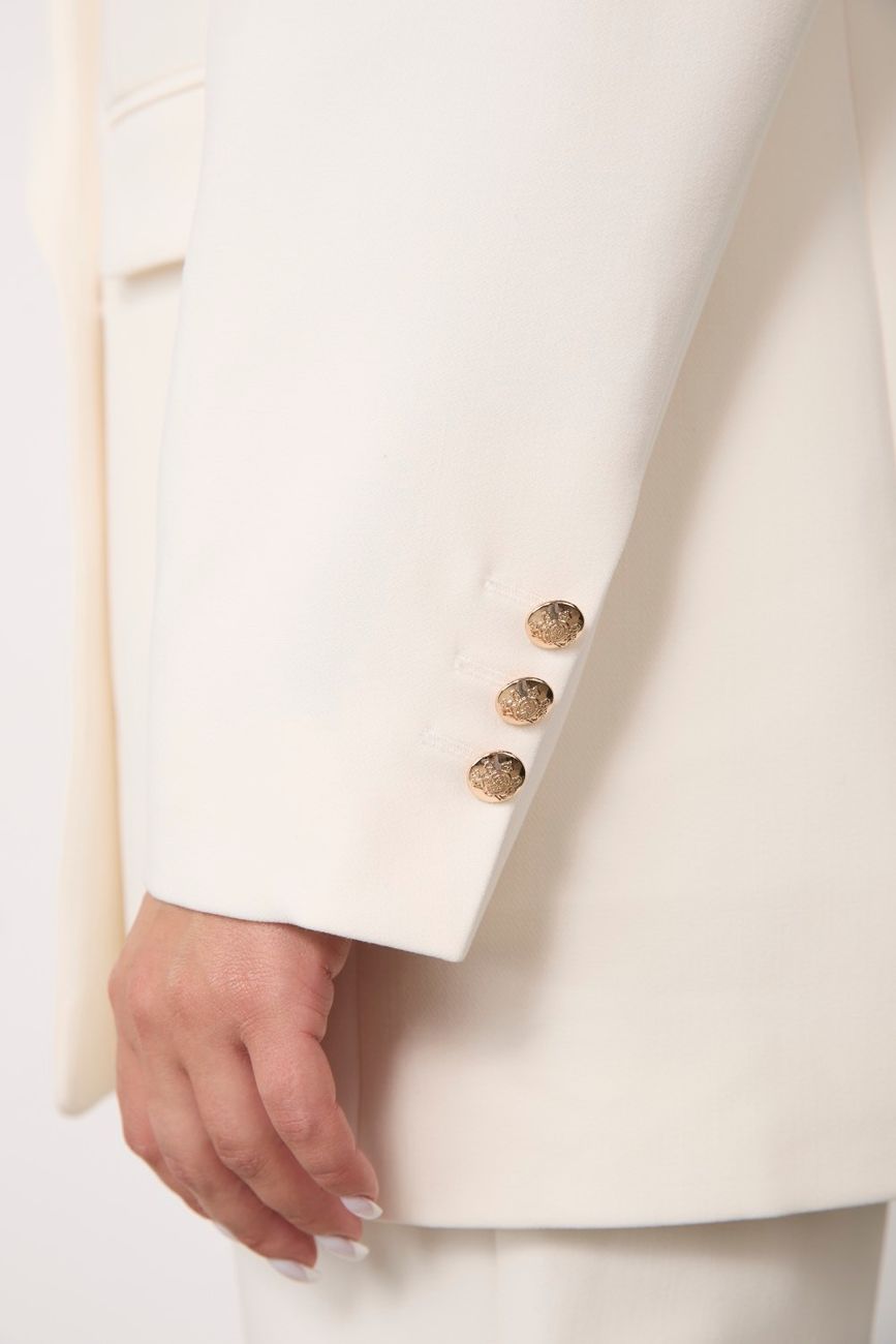 Жакет двубортный, молочный