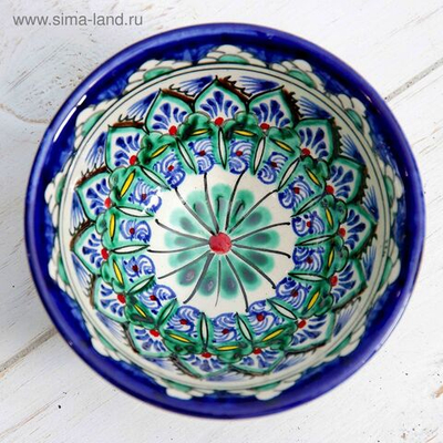 Пиала Риштанская Керамика Узоры , 11 см, большая, микс