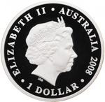 1 доллар 2008 год. Капитан Артур Филипп. Австралия Серебро