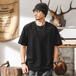 Мужская футболка с коротким рукавом фактурный жаккард,модная высококачественная.