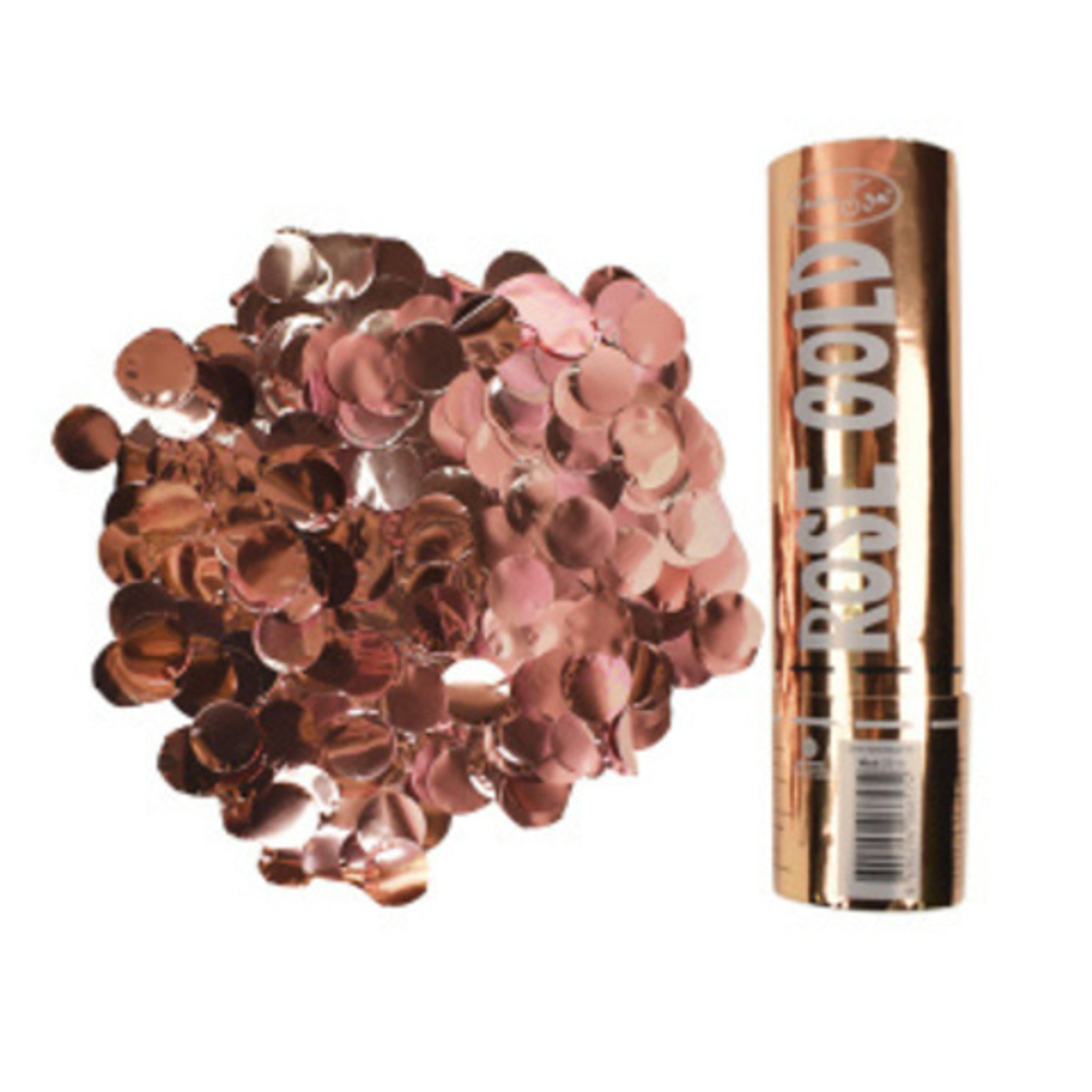 Пневмохлопушка, 20 см, "Rose Gold", Круги металл розовое золото