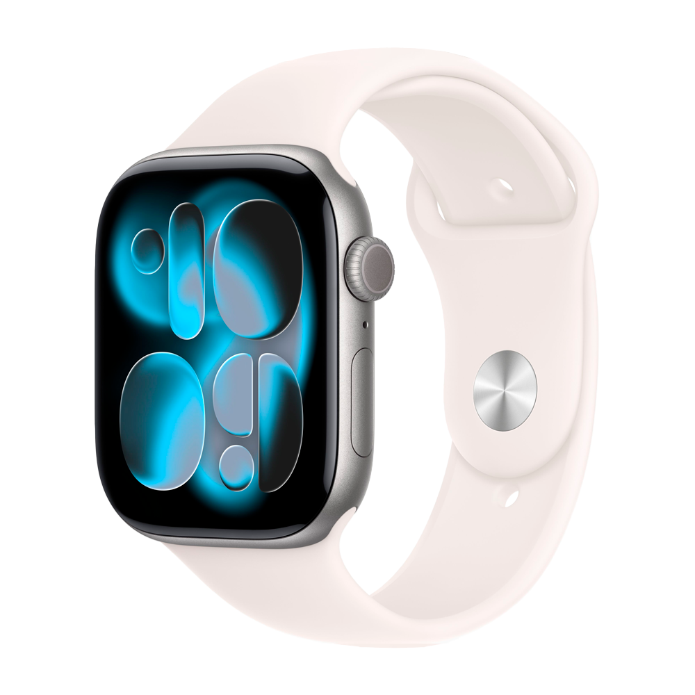 Умные часы Apple Watch Series 11 GPS, 46mm, Space Gray Aluminium Case with Light Blush Sport Band, S/M
