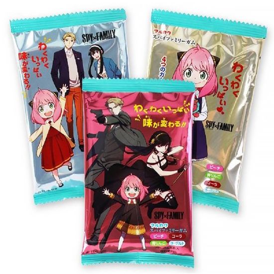 Жевательная резинка Marukawa Spy Family со вкусом персика, яблока, йогурта и колы, 10 г (Япония)