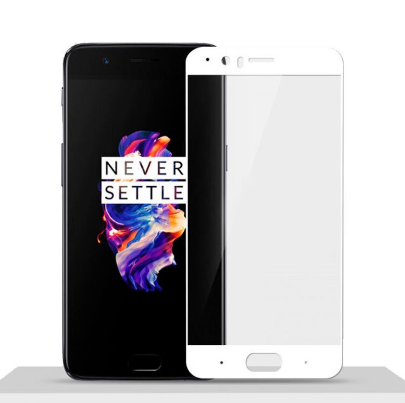 Защитное стекло 5D для OnePlus 5 белое