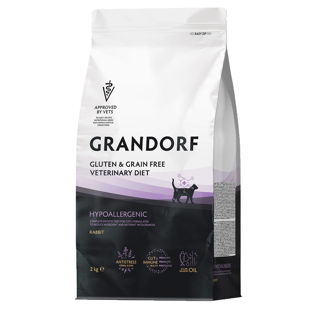GRANDORF VETDIET Hypoallergenic Rabbit - ВЕТДИЕТА для кошек при пищевой аллергии.