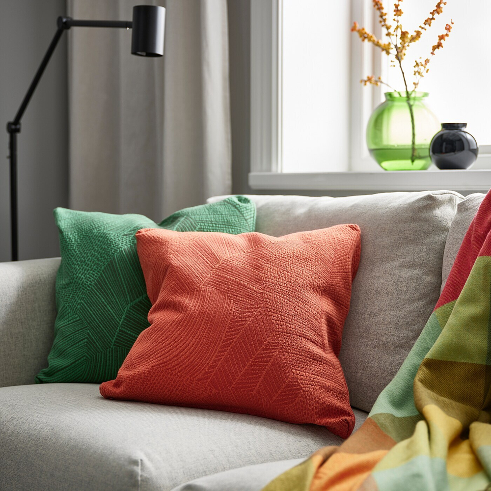 IKEA JÄTTEGRAN  (ИКЕА ЙÄТТЕГРАН)  -  Наволочка, красно-оранжевая, 50x50 см