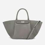 Сумка DeMellier The Midi New York Stone Grey Small Grain Ecru Stitching