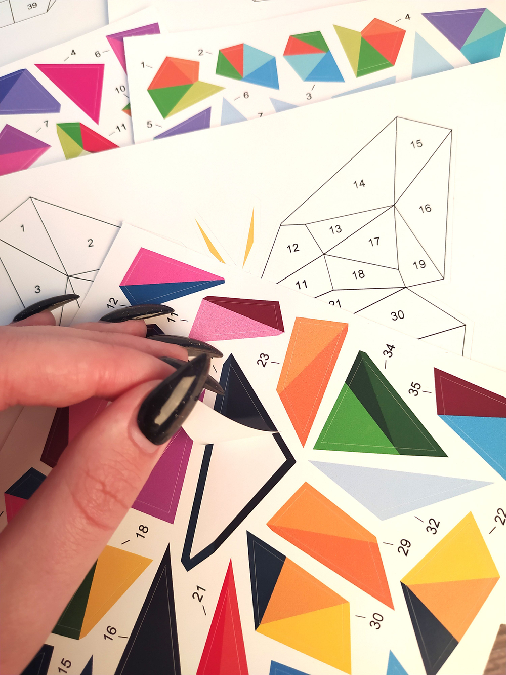 Наклейки пазлы аппликации по номерам для детей и взрослых