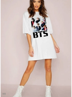 Футболка оверсайз с принтом BTS