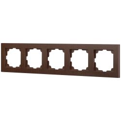 Рамка для розеток и выключателей Intro Accent 6-505-10 на 5 постов, СУ, венге