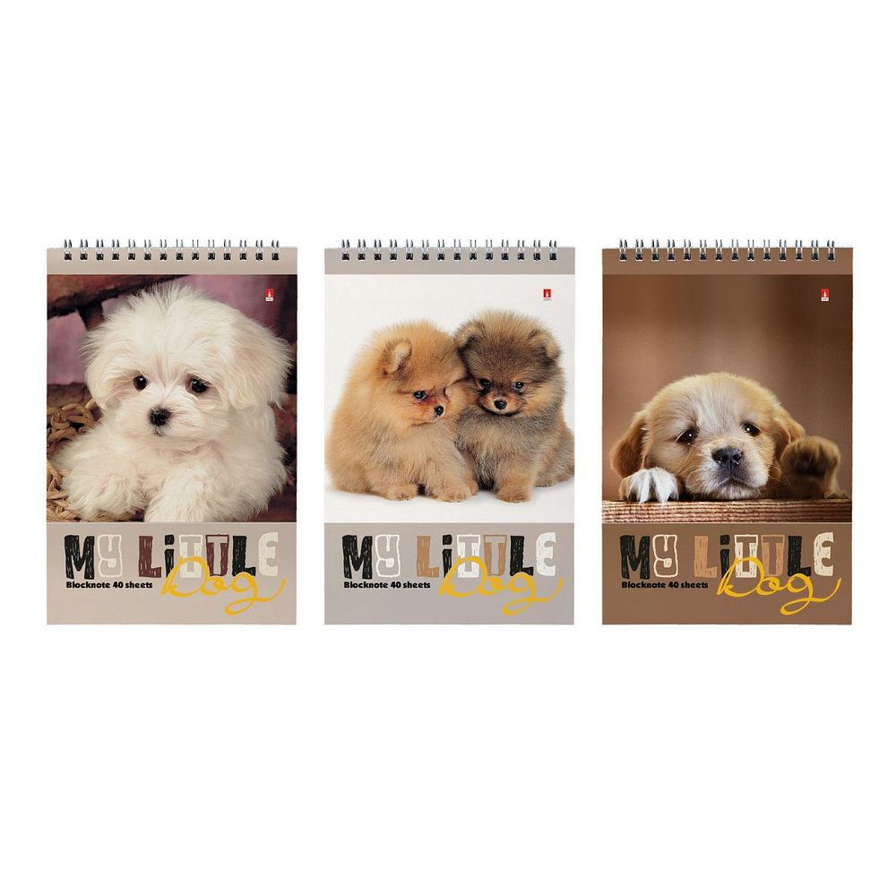 Блокнот А5 40л гребень "Собаки" клетка*