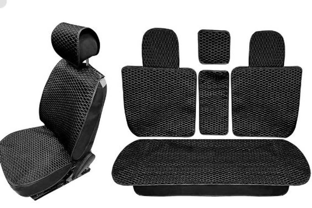 Накидки сидений перед Coolpart MAXIMAL (к-т2шт) - XX6-BLBL - Атлас черный/ шов черный