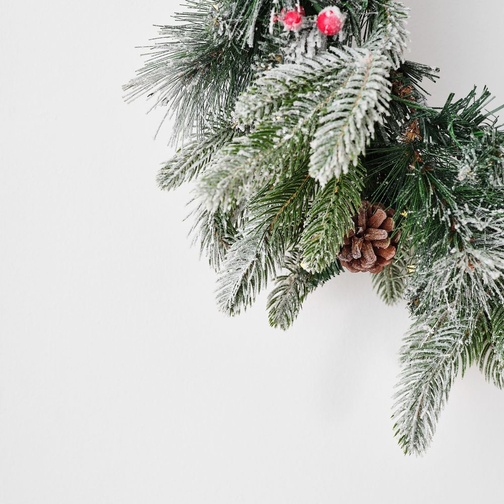 Рождественский венок заснеженный с шишками «Froid» (Литая +пвх) 60 см