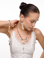 Серьги "Pearl cluster" Silver