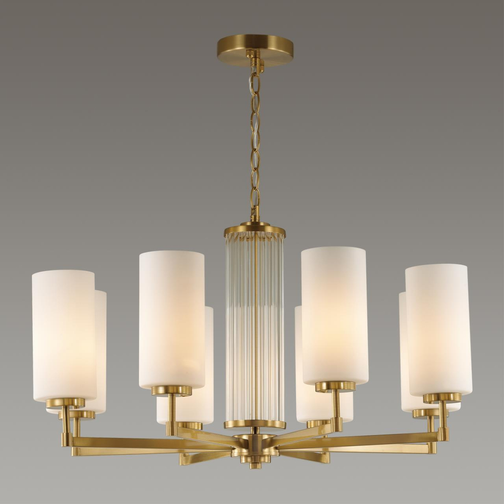 4990/8 HALL ODL23 657 матов. золотой/белый/стекло Люстра E27 8*40W KASALI