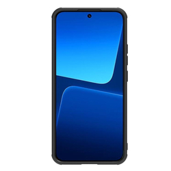 Чехол от Nillkin для смартфона Xiaomi 13, серия Synthetic Fiber S (покрытие синтетический карбон), полуавтоматическая конструкция сдвижной крышки