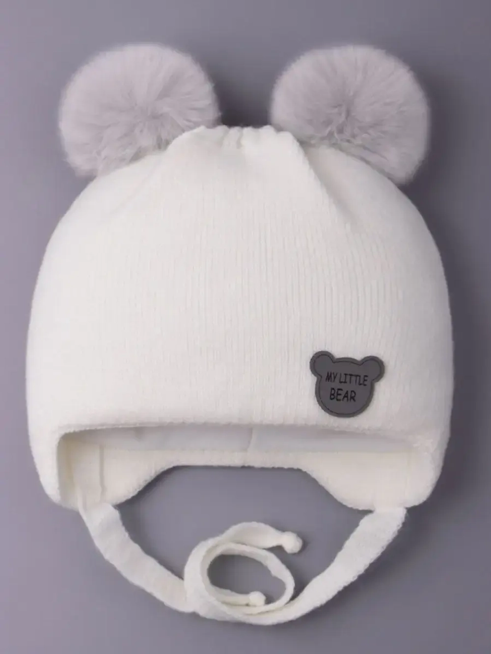 Шапка детская зимняя вязаная с ушками