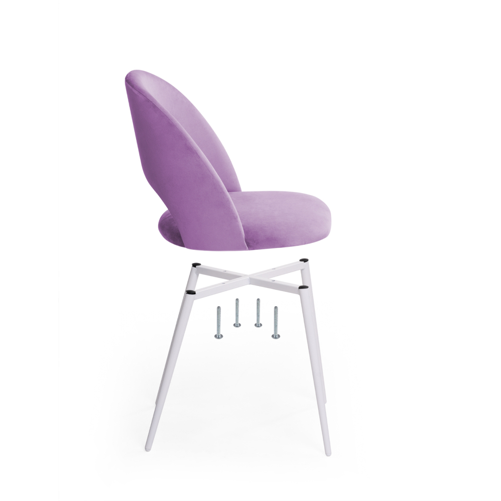 Стул на металлокаркасе Woodville Ирре сиреневый, белый глянец, ножки белые