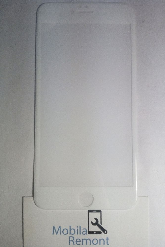 Защитное стекло &quot;Тонкое&quot; для iPhone 6 Plus/6S Plus Белое (Полное покрытие 0,25мм)