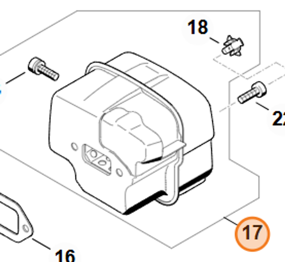 Шумоглушитель для бензопилы STIHL MS 361. арт.PJ36113 FARMERTEC (STIHL 1135 140 0654)