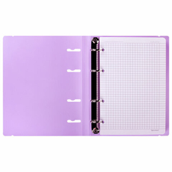 Тетрадь на кольцах А5 175х220мм, 120л, пластик, с резинкой, BRAUBERG, Сиреневый, 404620