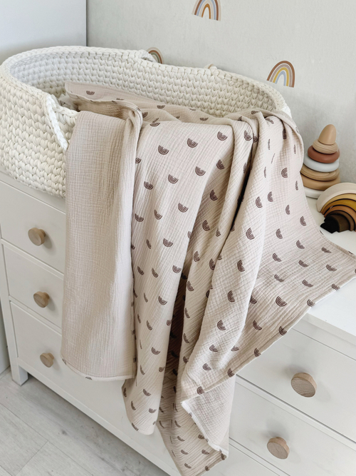 Муслиновый плед Радуги brown