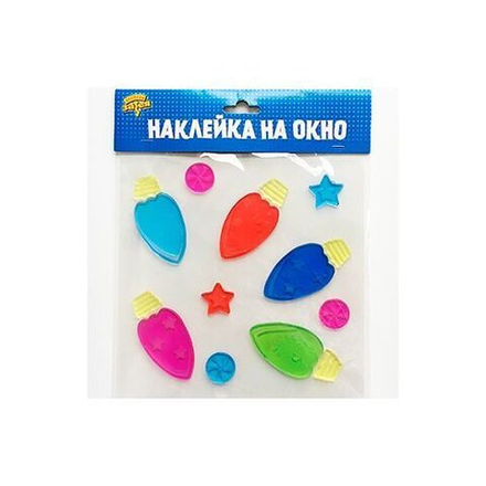 Наклейка гелев на окно Елочные игрушки/G