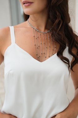 Топ молочного цвета из шелковистой ткани