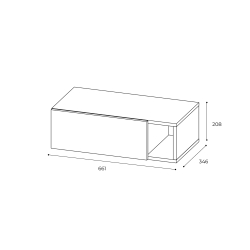 Тумба подвесная с ящиком и нишей Страйк, белый