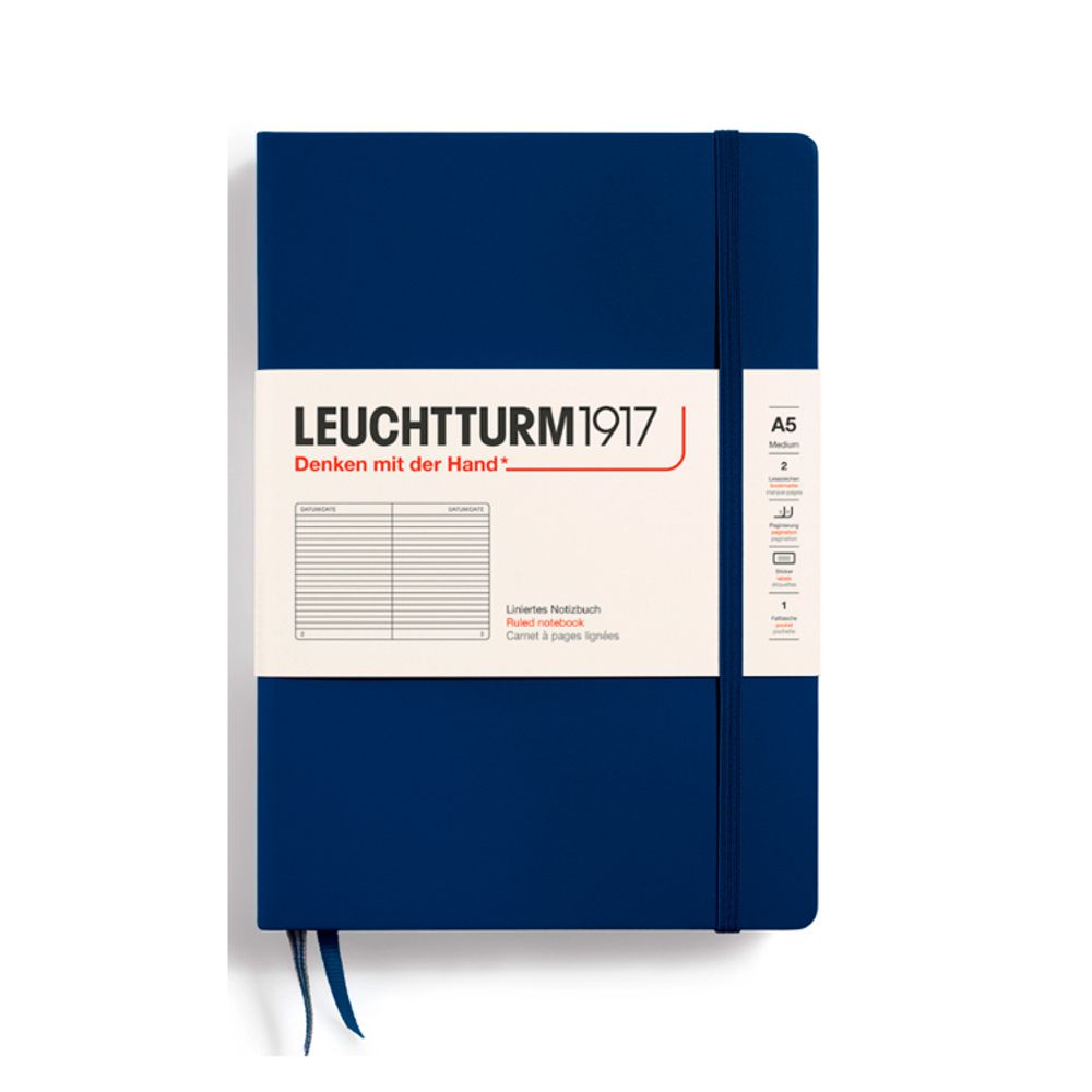 Блокнот Leuchtturm1917 Classic A5 в линейку с твердой обложкой (342922)