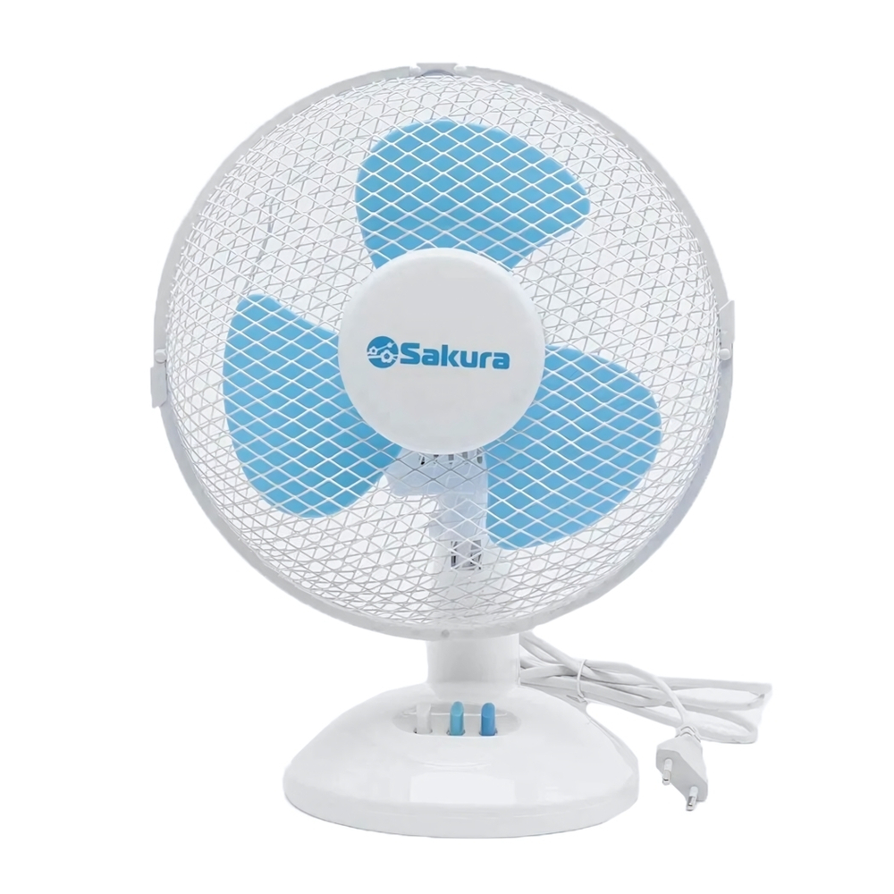 Вентилятор настольный SA-13B, белый с голубым