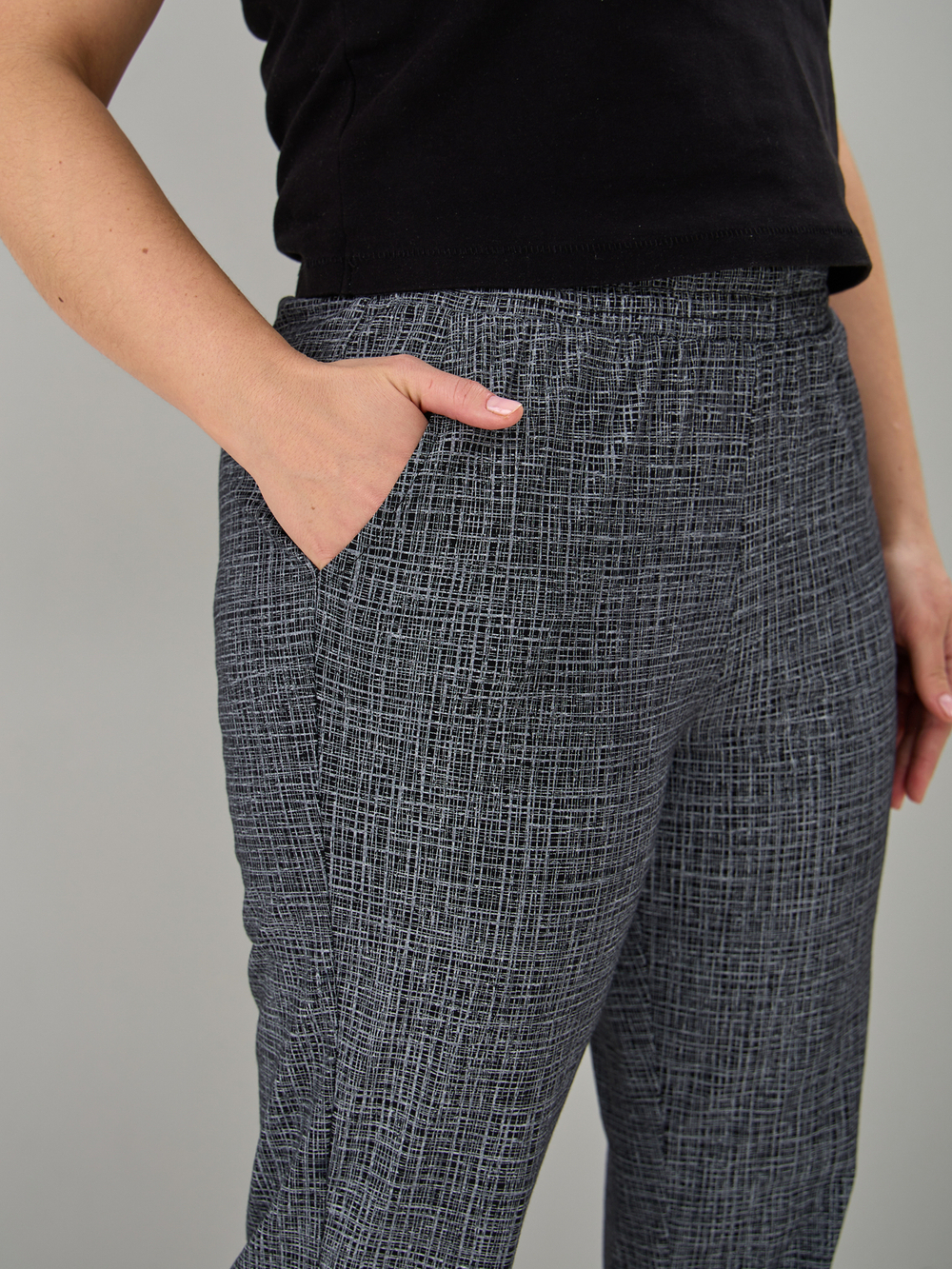 Брюки Б-18/черный-рогожка