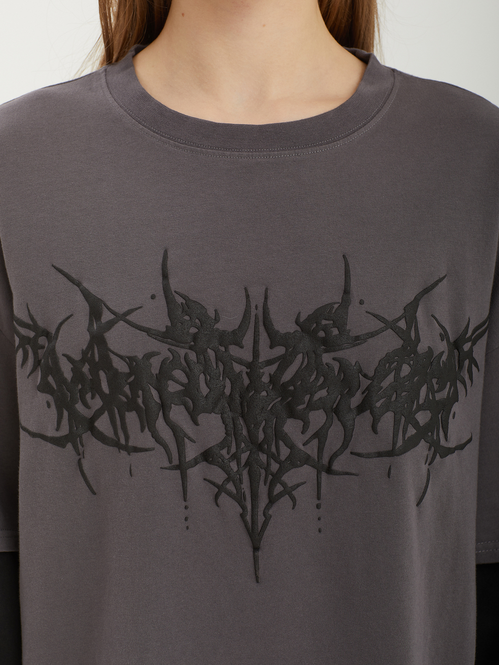 Женский Лонгслив Sigilism Print Grey Layered