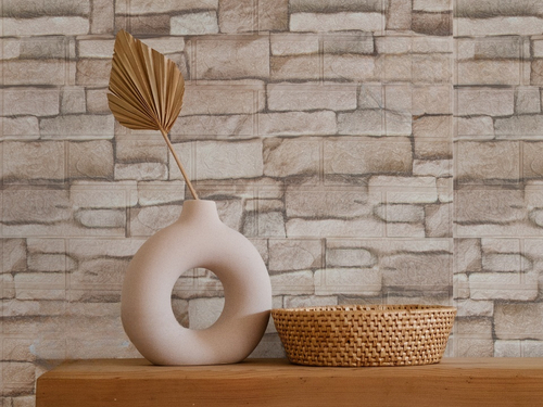 Самоклеящаяся мягкая панель ПВХ Cланец бежевый 770х700х3 мм