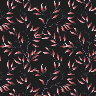 Красные листья на черном