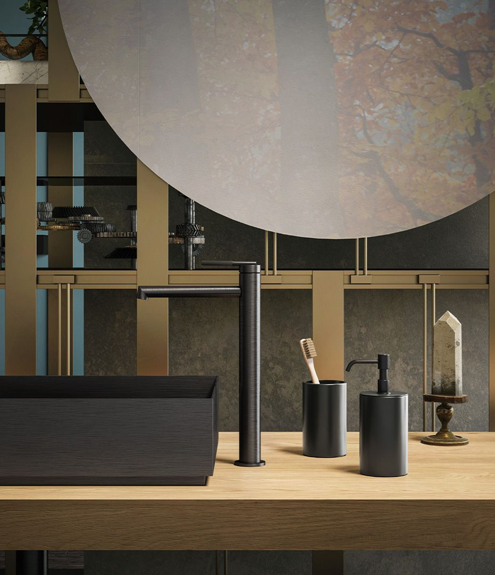 Смеситель для раковины Gessi Ingranaggio, высокий, с длинным изливом, без донного клапана, цвет Chrome
