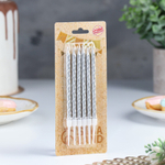 Свечи для торта "Металлик" с держателями 14 см (6 шт/уп)