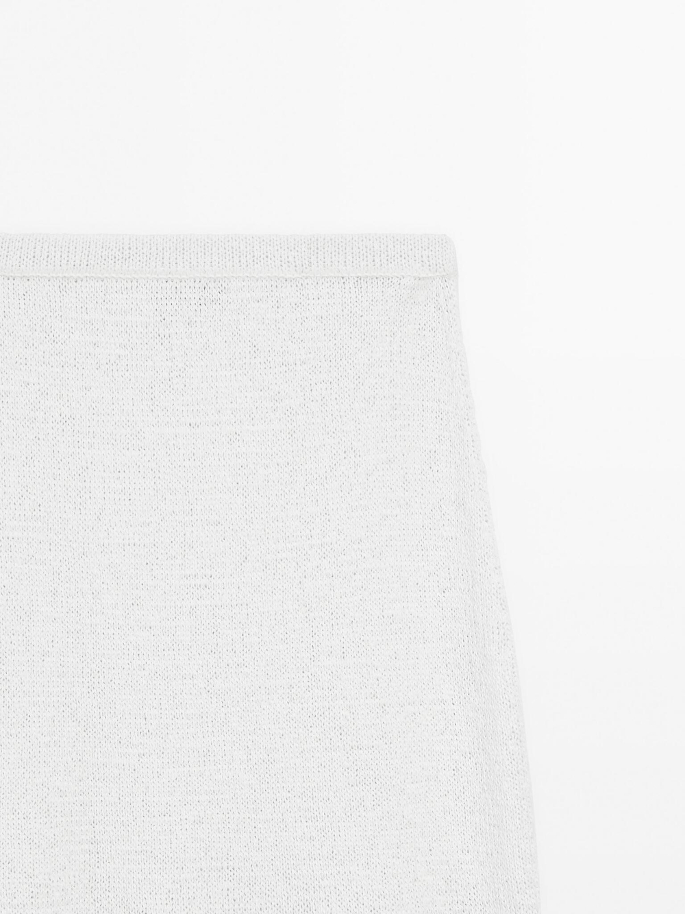 Massimo Dutti Юбка миди из хлопковой смеси, белый