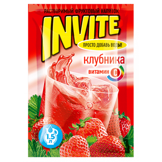 Растворимый напиток Invite Клубника 9г*24шт