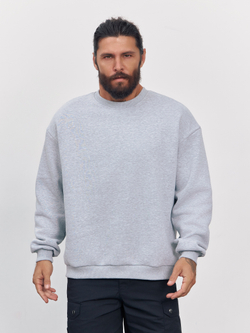 Свитшот с начесом (серый меланж)