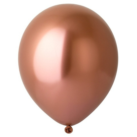 Воздушные шары Весёлая Затея, хром розовое золото, 25 шт. размер 12" #1102-2374