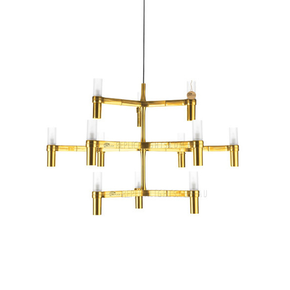 Pendant design lamp  Crown Major by Nemo (Gold,  12 lampshades)