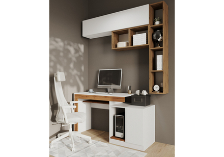 Комплект для кабинета Woodville Модена 2 белый, дуб вотан