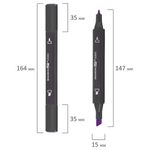 Маркер для скетчинга двусторонний 1 мм - 6 мм BRAUBERG ART CLASSIC, ПАСТЕЛЬНЫЙ ФИОЛЕТОВЫЙ (R703), 151871